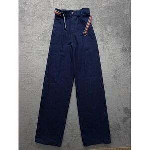 Vintage Levis Juniors Jeans Womens 5‎ Blue High Rise Wide Leg Rainbow Belt 80s